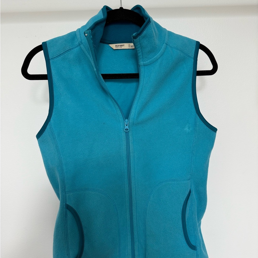 Old Navy Blue Fleece Vest with High Collar